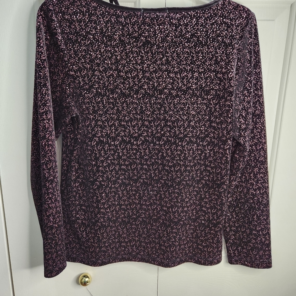 Notations Black Sequin Blouse Size Small, Bow Tie… - image 7